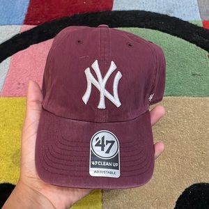 ‘47 ny yankees classic baseball hat maroon